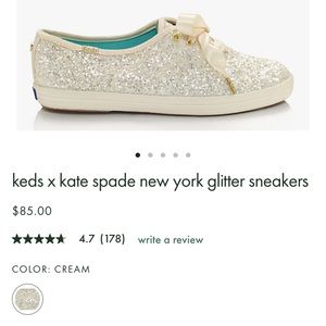 Kate spade glitter cream sneaker